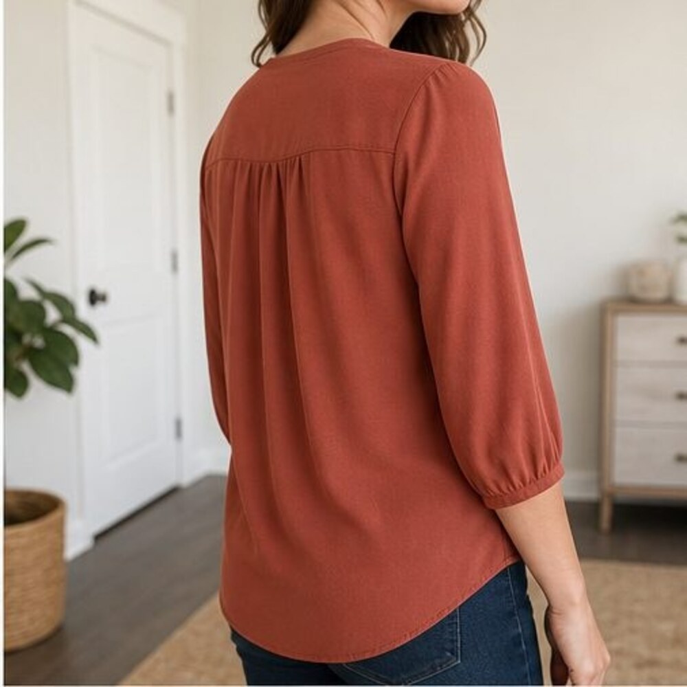 Rust Smocked Top - Picture 3 of 6